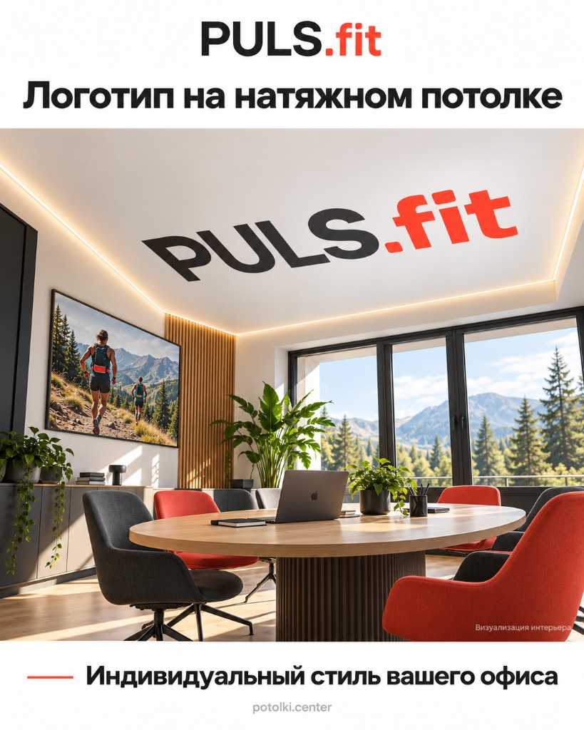 Логотип на натяжном потолке